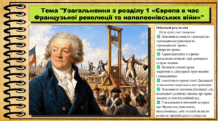 Узагальнення з розділу 1 «Європа в час Французької революції та наполеонівських війн». Всесвітня історія. 9 клас. НУШ (2026). До підручника Щупак І. та ін.