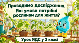 Конспект "Проводимо дослідження. Які умови потрібні рослинам для життя" 2 клас