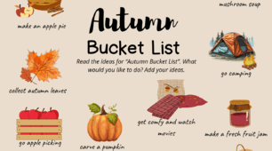 Ілюстрований постер-чекліст для уроків англійської мови: «My Autumn Bucket List»