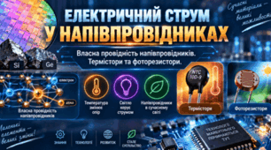 Презентація з фізики для 9 класу НУШ "Електричний струм у напівпровідниках"