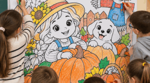 🎃🎨 Велика розмальовка до Дня гарбуза! 🧡1, 2, 4, 9, 16, 25 аркушів