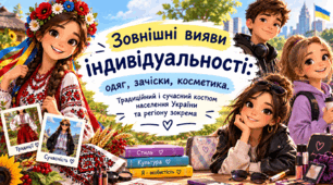 Зовнішні вияви індивідуальності: одяг зачіски, косметика. Традиційний і сучасний костюм населення України і регіону зокрема