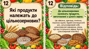 «Детективи харчування» — інтерактивні картки із запитаннями та відповідями до Тижня здорового харчування (8 клас)