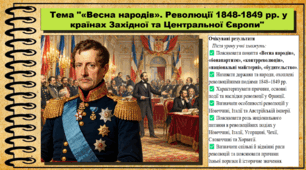 «Весна народів». Революції 1848-1849 рр. у країнах Західної та Центральної Європи. Всесвітня історія. 9 клас. НУШ (2026). До підручника Щупак І. та ін.
