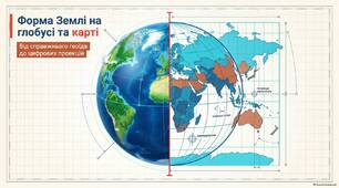 ФОРМА ЗЕМЛІ НА ГЛОБУСІ ТА КАРТІ