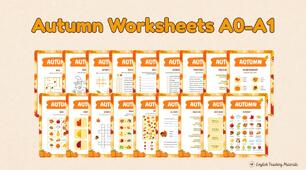 Осінні робочі аркуші з англійської мови A0–A1 | Autumn Worksheets Pack