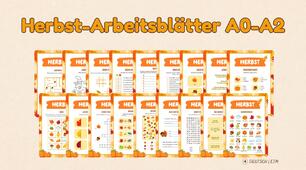 Осінні робочі аркуші з англійської мови A0–A2 | Herbst-Arbeitsblätter