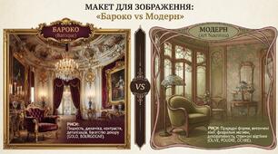  Бароко. Модерн. Визначальні особливості  інтер'єру.