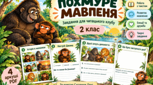 Матеріал: «Похмуре мавпеня» — завдання для читацького клубу | 2 - 3 клас