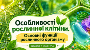 Презентація Особливості рослинної клітини. Основні  функції рослинного організму Біологія 7 клас НУШ