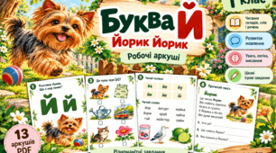Буква Й й. Робочі аркуші з навчання грамоти для дошкільнят і 1 класу