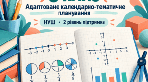 Адаптоване календарно-тематичне планування з математики для 6 класу НУШ, 2-ий  рівень підтримки