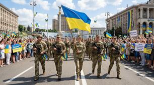 День Захисників і Захисниць України. Презентацію доцільно використовувати під час проведення виховної години для учнів середньої та старшої школи. В презентації додано сучасну інформацію, доцільне покликання на хвилину мовчання та гімн України.