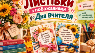 Листівки з побажаннями до Дня Вчителя