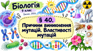 Причини виникнення мутацій. Властивості мутацій. Презентація, інфографіка, робочий аркуш