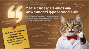 🐱📚 Стилістичні можливості фразеологізмів. Українська мова, 11 клас ✨