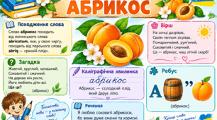 Стіна слів 3 клас.      Словникове слово    "Абрикос"