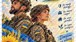 Плакат «З Днем захисника і захисниць України!»