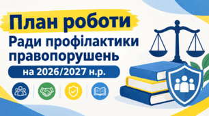 ПЛАН РАДИ ПРОФІЛАКТИКИ ПРАВОПОРУШЕНЬ  для ЗЗСО  2026/2027 Н.Р.