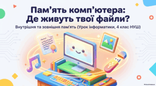 Пам’ять комп’ютера (внутрішня та зовнішня) — презентація з інформатики 4 клас НУШ