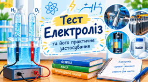 Фізика 9 клас НУШ — Електроліз та його практичне застосування | Тест