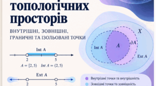 Спеціальні точки підмножин топологічних просторів: внутрішні, зовнішні, граничні та ізольовані точки