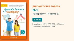 Комплексна підсумкова діагностична робота №1 з теми «Добробут» (Модуль 1) — Здоров'я, безпека та добробут, 6 клас НУШ (Шиян, Світич), 2 варіанти з відповідями