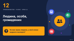 Правознавство 12 урок тема: "Людина, особа, громадянин"