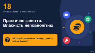 Правознавство 18 урок тема: "Практичне заняття. Власність неповнолітніх"