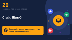 Правознавство 20 урок тема: "Сім'я. Шлюб"