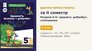Комплексна підсумкова діагностична робота за II семестр «Моє здоров'я. Мій добробут. Я серед людей» (Розділи 3–5) — Здоров'я, безпека та добробут, 5 клас НУШ (Гущина, Василашко, Освіта), 2 варіанти з відповідями