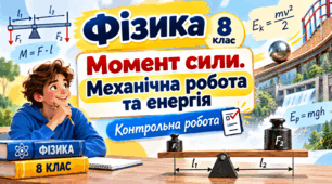 Контрольна робота Момент сили. Механічна робота та енергія ФІЗИКА 8  клас