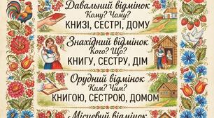 Постер «Відмінкові форми слова»