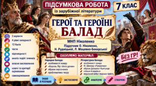 7 клас. Підсумкова (діагностична) робота із заруб. л-ри "Герої та героїні балад"; МНП Ніколенко, підручник Ніколенко; 2 варіанти; БЕЗ ГР!!!!