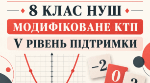 Модифіковане КТП з алгебри, 8 клас НУШ — 5-та група підтримки (V рівень) | Істер | 2026/2027