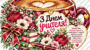 Яскраві чашечки-побажання для вчителів