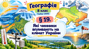 Які чинники впливають на клімат України. Презентація, інфографіка, робочий аркуш