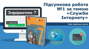 7 клас  НУШ Підсумкова робота  №1 за темою  «Служби Інтернету»