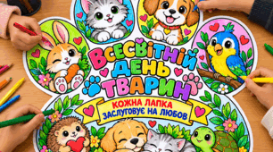 🐾 Велика розмальовка «Всесвітній день тварин» 🐾