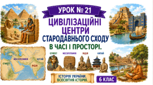 Цивілізаційні центри Стародавнього Сходу в часі і просторі.