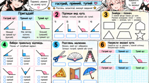 «Геометрія крок за кроком. Знайомимося з кутами. Модифікований дидактичний матеріал для учнів з ООП»