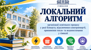 Локальний алгоритм організації освітнього процесу у разі блекауту, відключення електроенергії, припинення тепло- та водопостачання