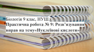 Практична робота № 9: Розвязування вправ на тему«Нуклеїнові кислоти» (9 клас НУШ) за програмою В.І.Соболь