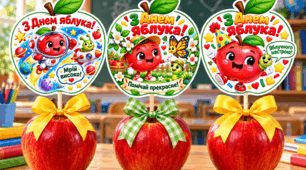 🍎 Яскраві топери до Дня яблука — 15 різних дизайнів!
