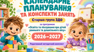 КАЛЕНДАРНЕ ПЛАНУВАННЯ ТА КОНСПЕКТИ ЗАНЯТЬ для старшої групи закладу дошкільної освіти за програмою «Освіта та піклування про дітей раннього та дошкільного віку» 2026–2027 навчальний рік