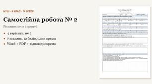Геометрія 9 клас НУШ (Істер) · Самостійна робота № 2 — Рівняння кола і прямої · 4 варіанти з відповідями