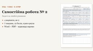 Алгебра 7 клас НУШ (Істер) · Самостійна робота № 2 — Розв’язування задач за допомогою лінійних рівнянь · Рівняння як математична модель задачі · 4 варіанти з відповідями