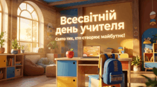 📖СУЧАСНА анімована презентація на 48 слайдів🎓"5 жовтня - Всесвітній день учителя"🎓