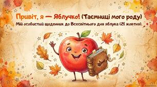 21 жовтня - Всесвітній день яблука. Презентація "Привіт! Я - яблучко!"