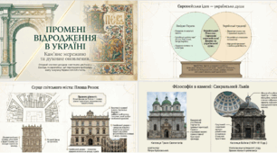 Людина Ренесансу: хто вона? Зліт на крилах Ренесансу . Музичні відкриття Ренесансу . Промені Відродження в Україні . Ренесанс на театральних підмостках